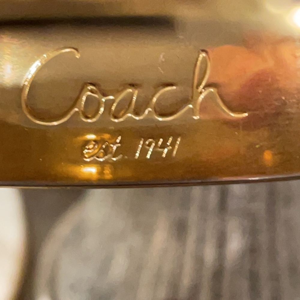 Burgundy Or Deep Red Coach Bangle Bracelet - image 4